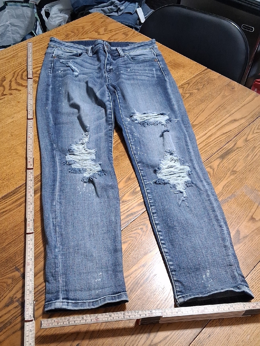 JUDY BLUE Jeans Womens 7 / 28 Denim Preowned Distressed BOYFRIEND FIT Used Pants